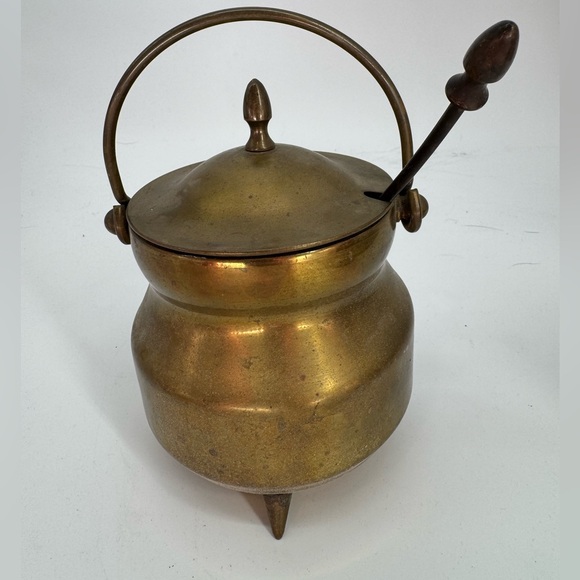 Vintage Other - Vintage Solid Brass Smudge Pot Fire Starter Cauldron